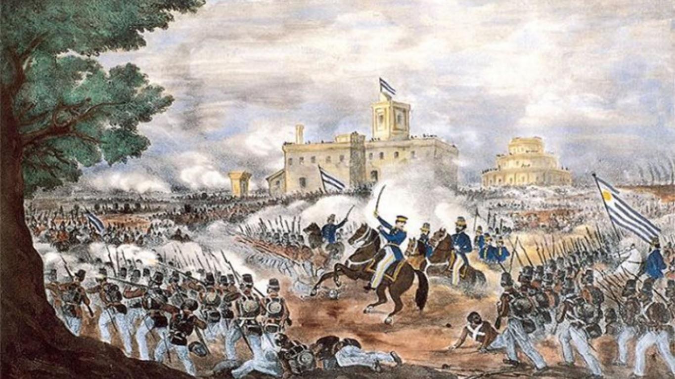 Representação da batalha de Monte Caseros em 1852