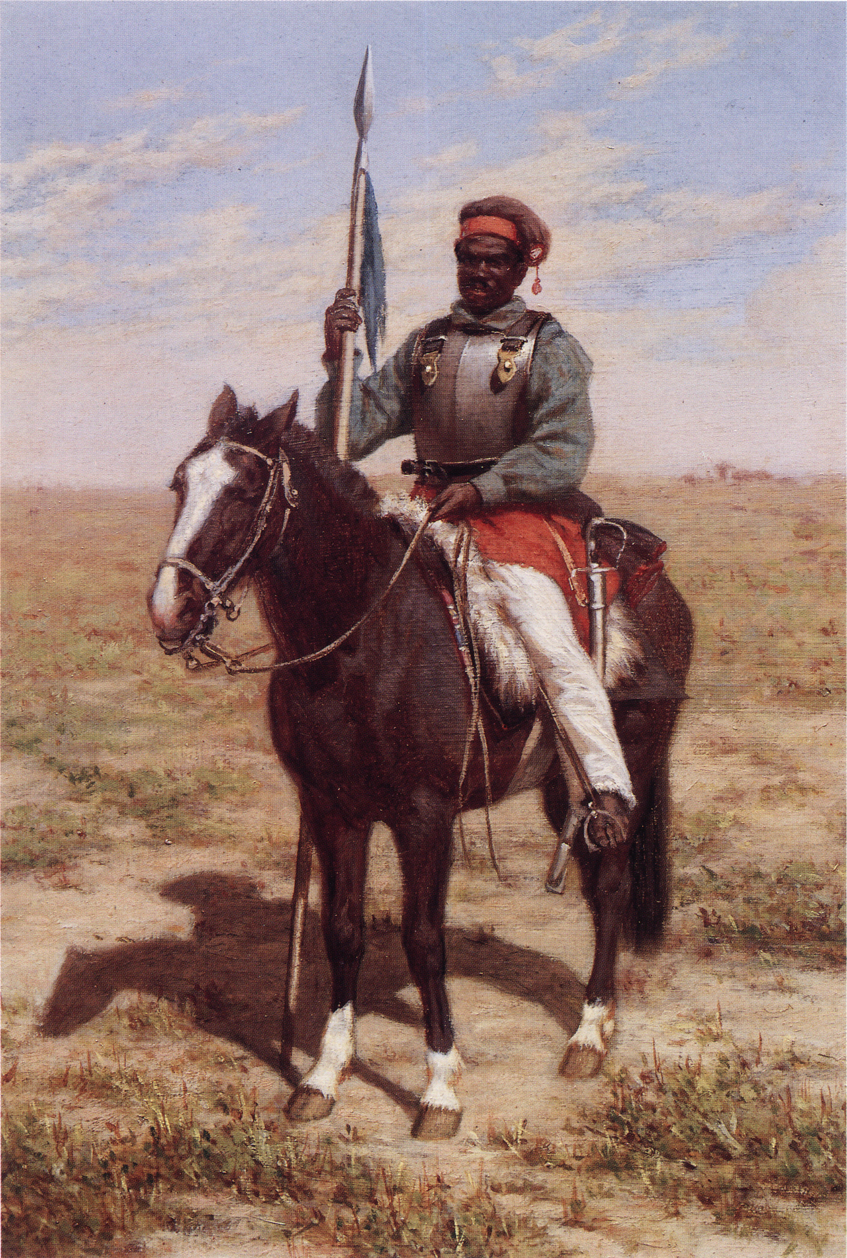 Representação de um lanceiro da época de Fructuoso Rivera