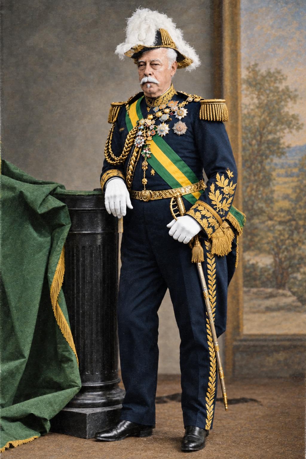 Segunda representação em cores de Caxias em uniforme, identificada como de 1877