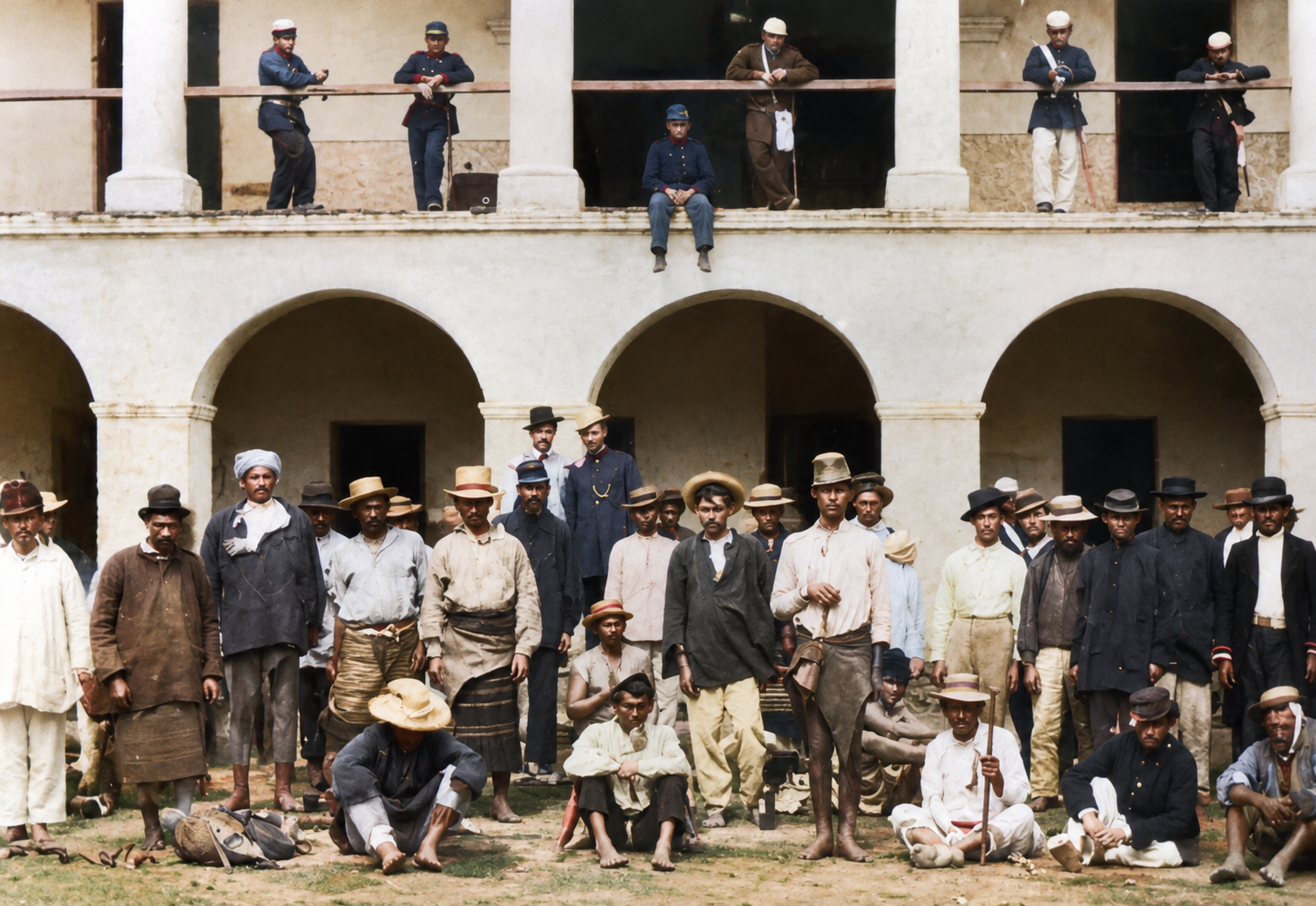Prisioneiros paraguaios durante a ocupação aliada de Assunção em 1869